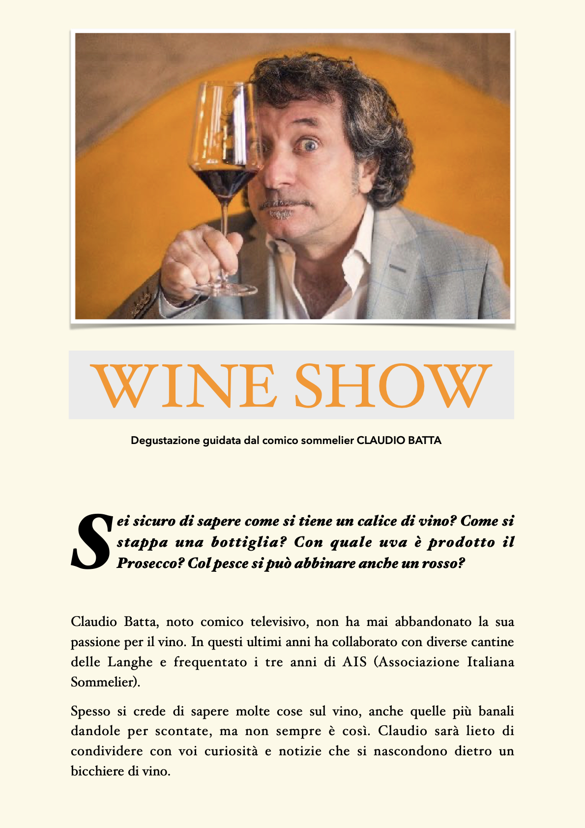 locandina dello spettacolo 'Wine Show'